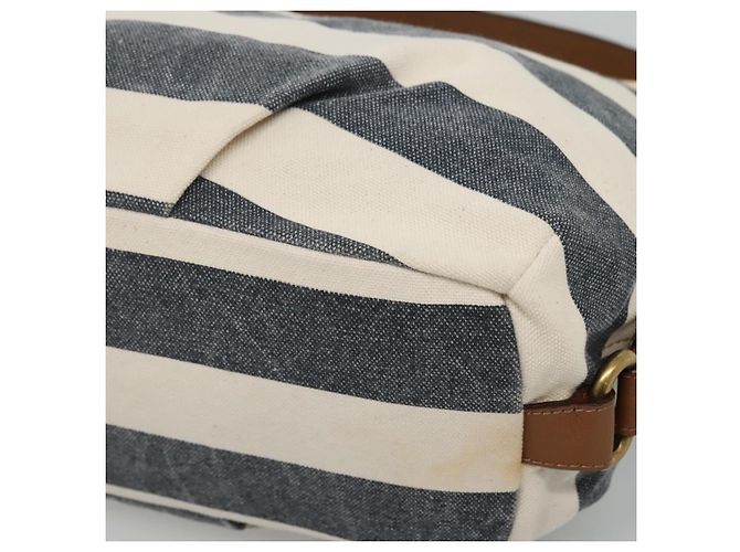 Borsa a spalla Burberry Blue Label in tela blu navy Auth ti2862 - vista 14