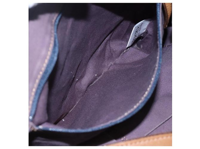 Borsa a spalla Burberry Blue Label in tela blu navy Auth ti2862 - vista 20