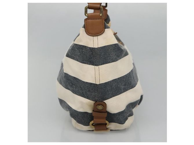 Borsa a spalla Burberry Blue Label in tela blu navy Auth ti2862 - vista 3