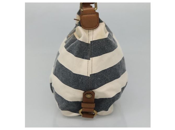 Borsa a spalla Burberry Blue Label in tela blu navy Auth ti2862 - vista 4