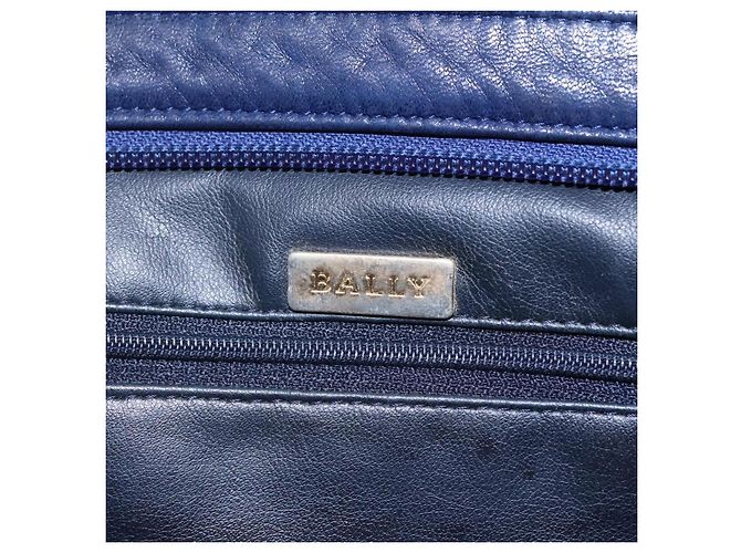 Borsa a Spalla BALLY in Pelle Blu Navy Oro Auth bs23323 D'oro - vista 10