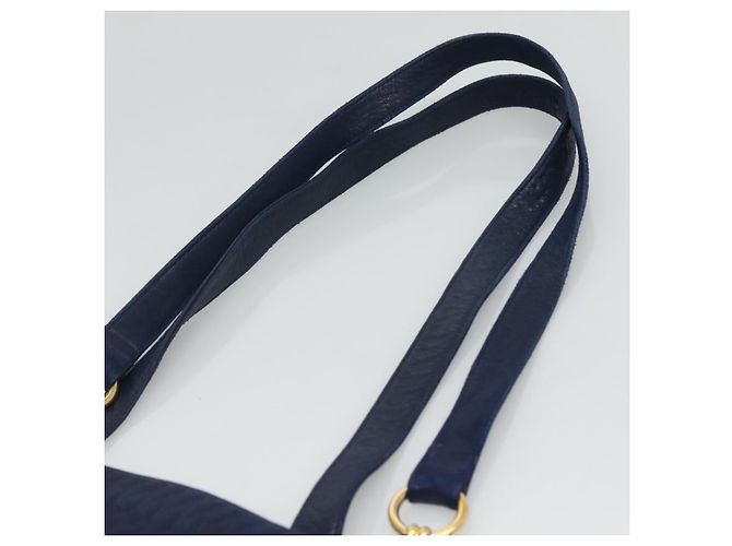 Borsa a Spalla BALLY in Pelle Blu Navy Oro Auth bs23323 D'oro - vista 14