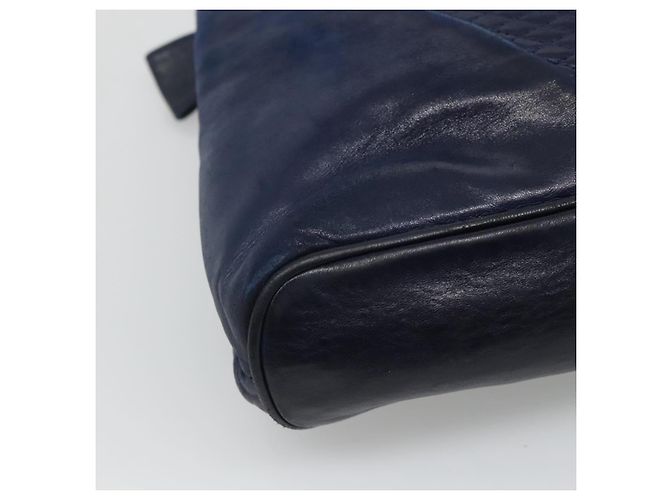 Borsa a Spalla BALLY in Pelle Blu Navy Oro Auth bs23323 D'oro - vista 15