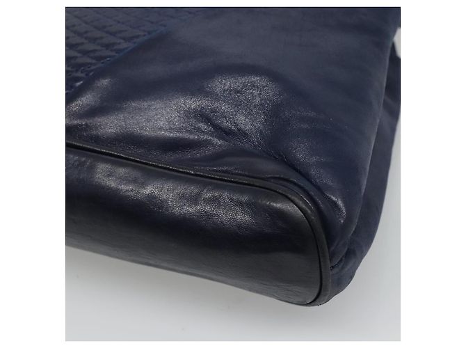 Borsa a Spalla BALLY in Pelle Blu Navy Oro Auth bs23323 D'oro - vista 16