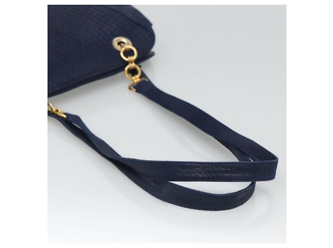 Borsa a Spalla BALLY in Pelle Blu Navy Oro Auth bs23323 D'oro - vista 7