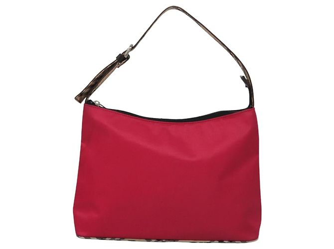 Borsa a spalla Burberry Nova Check Blue Label in nylon rosa Auth ti2865 - vista 13