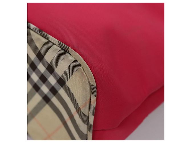 Borsa a spalla Burberry Nova Check Blue Label in nylon rosa Auth ti2865 - vista 14