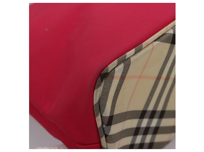 Borsa a spalla Burberry Nova Check Blue Label in nylon rosa Auth ti2865 - vista 15
