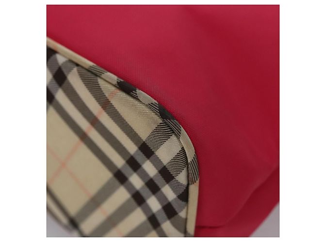 Borsa a spalla Burberry Nova Check Blue Label in nylon rosa Auth ti2865 - vista 16