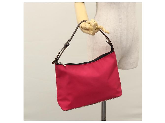 Borsa a spalla Burberry Nova Check Blue Label in nylon rosa Auth ti2865 - vista 21