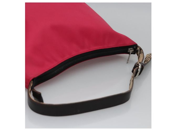 Borsa a spalla Burberry Nova Check Blue Label in nylon rosa Auth ti2865 - vista 6