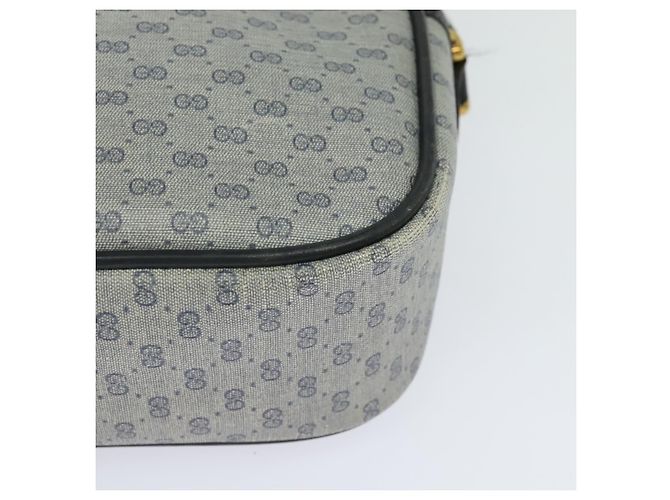 Gucci Borsa a spalla Micro GG Supreme in PVC Navy Gold 001 904 0439 Auth th5693 D'oro Blu navy - vista 11