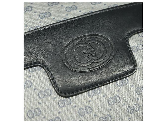 Gucci Borsa a spalla Micro GG Supreme in PVC Navy Gold 001 904 0439 Auth th5693 D'oro Blu navy - vista 14