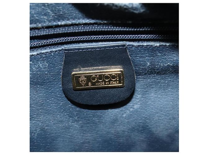 Gucci Borsa a spalla Micro GG Supreme in PVC Navy Gold 001 904 0439 Auth th5693 D'oro Blu navy - vista 15
