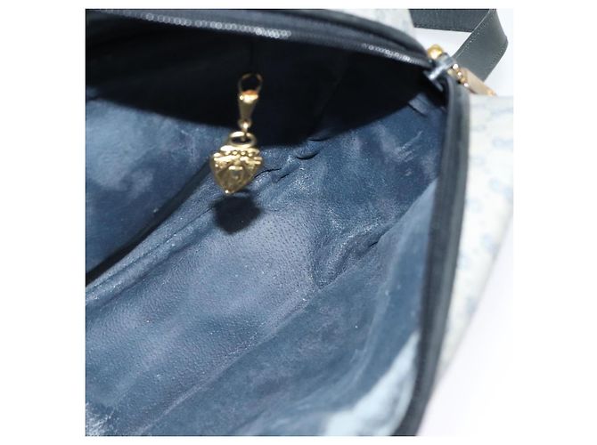 Gucci Borsa a spalla Micro GG Supreme in PVC Navy Gold 001 904 0439 Auth th5693 D'oro Blu navy - vista 17
