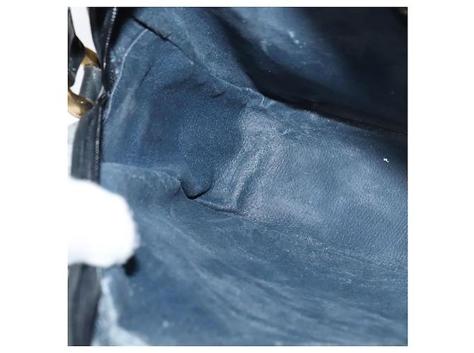 Gucci Borsa a spalla Micro GG Supreme in PVC Navy Gold 001 904 0439 Auth th5693 D'oro Blu navy - vista 18