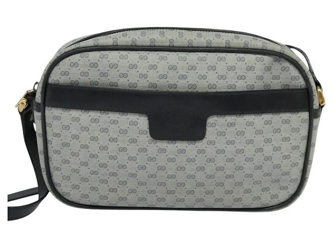 Gucci Borsa a spalla Micro GG Supreme in PVC Navy Gold 001 904 0439 Auth th5693 D'oro Blu navy - vista 2