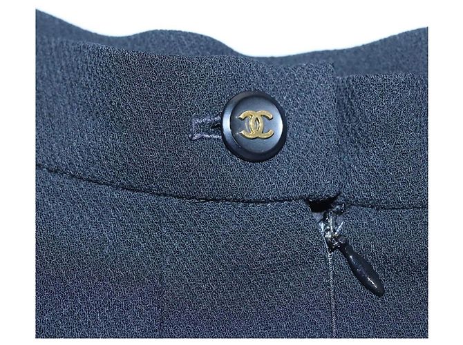 Falda CHANEL de algodón negra CC Auth ac3620 Negro - vista 19