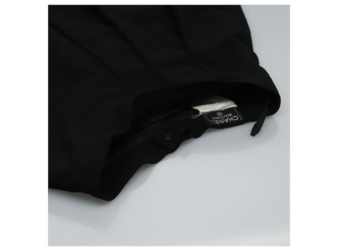 Falda CHANEL de algodón negra CC Auth ac3620 Negro - vista 22