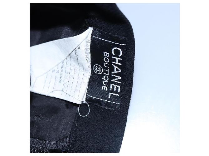 Falda CHANEL de algodón negra CC Auth ac3620 Negro - vista 24