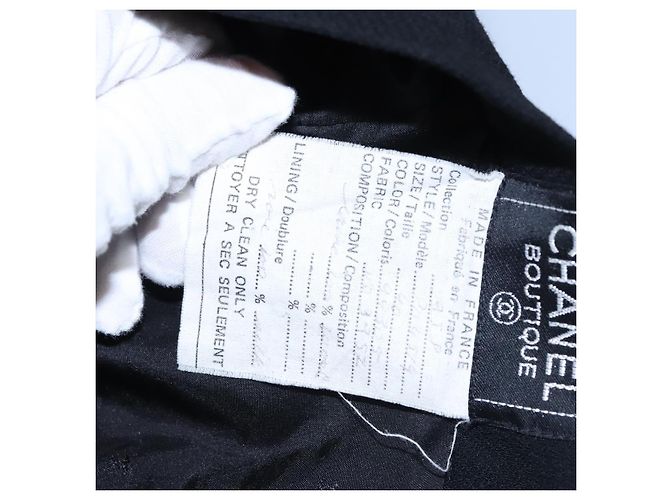 Falda CHANEL de algodón negra CC Auth ac3620 Negro - vista 25