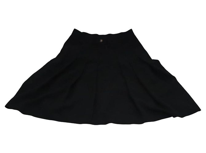 Falda CHANEL de algodón negra CC Auth ac3620 Negro - vista 3
