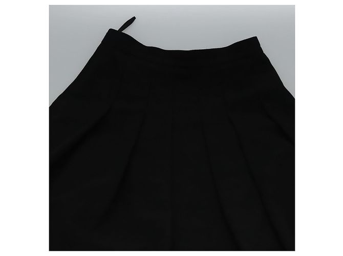 Falda CHANEL de algodón negra CC Auth ac3620 Negro - vista 4