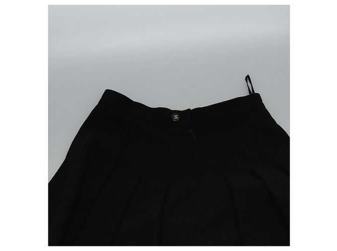 Falda CHANEL de algodón negra CC Auth ac3620 Negro - vista 8