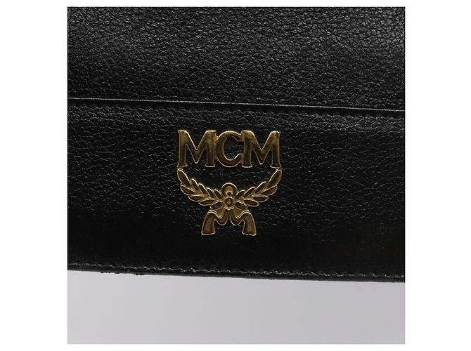 Borsa MCM in pelle nera e oro Auth yk17655 Nero D'oro - vista 15