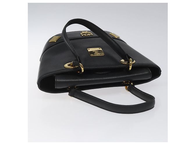 Borsa MCM in pelle nera e oro Auth yk17655 Nero D'oro - vista 6