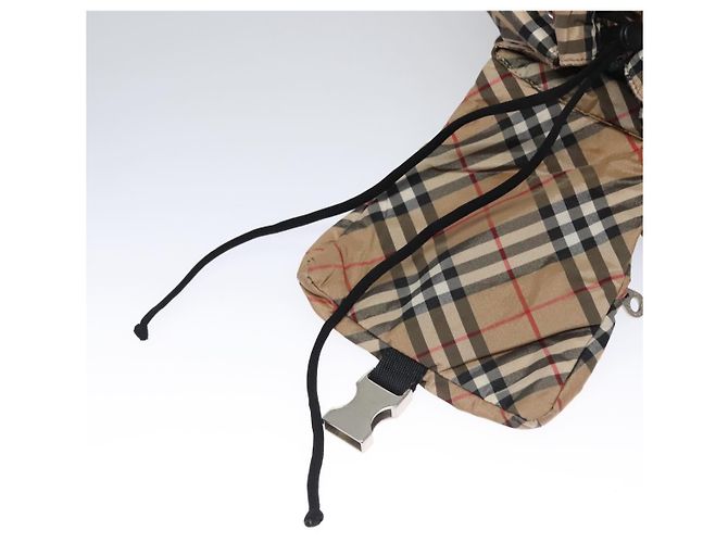 BURBERRY Nova Check Blue Label Backpack Nylon Beige Silver Auth am7971 Silvery - view 10