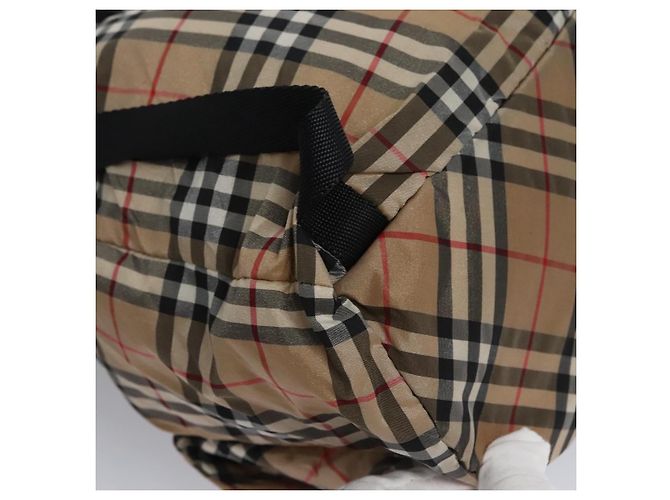 BURBERRY Nova Check Blue Label Backpack Nylon Beige Silver Auth am7971 Silvery - view 17