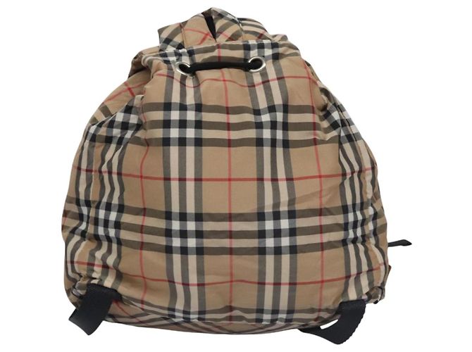 BURBERRY Nova Check Blue Label Backpack Nylon Beige Silver Auth am7971 Silvery - view 2