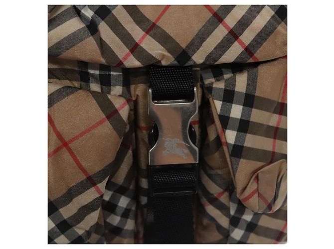 BURBERRY Nova Check Blue Label Backpack Nylon Beige Silver Auth am7971 Silvery - view 21