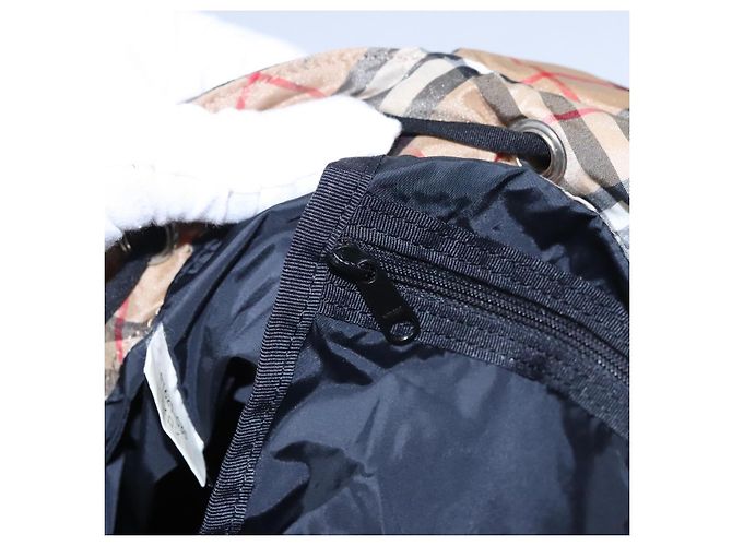 BURBERRY Nova Check Blue Label Backpack Nylon Beige Silver Auth am7971 Silvery - view 25