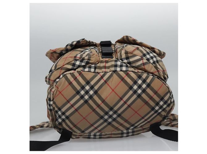 BURBERRY Nova Check Blue Label Backpack Nylon Beige Silver Auth am7971 Silvery - view 5