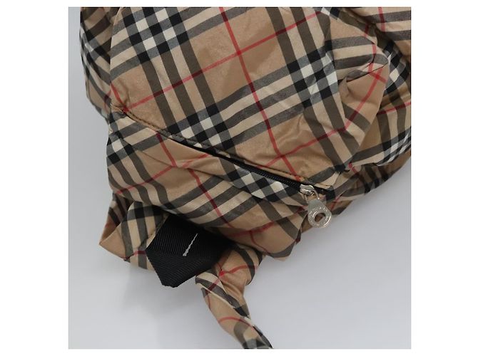 BURBERRY Nova Check Blue Label Backpack Nylon Beige Silver Auth am7971 Silvery - view 6