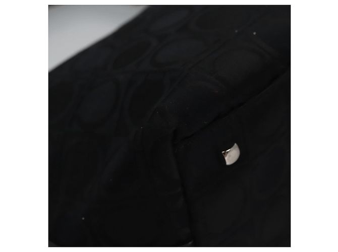 Borsa a Spalla Gancini in Tela Nera e Argento di Salvatore Ferragamo Auth bs23336 Nero - vista 12