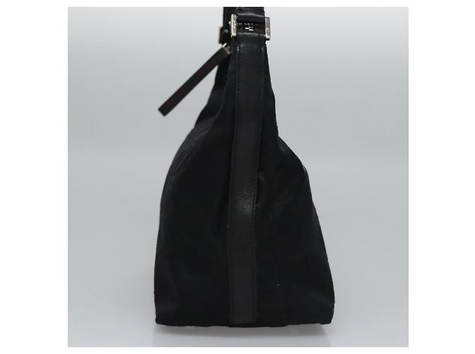 Borsa a Spalla Gancini in Tela Nera e Argento di Salvatore Ferragamo Auth bs23336 Nero - vista 4
