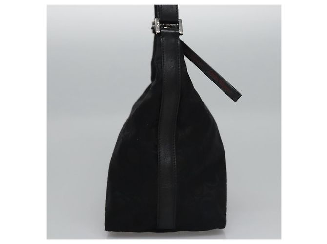 Borsa a Spalla Gancini in Tela Nera e Argento di Salvatore Ferragamo Auth bs23336 Nero - vista 5