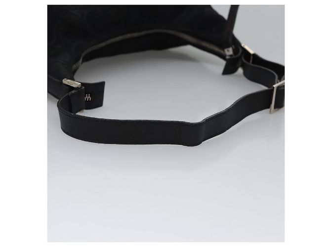 Borsa a Spalla Gancini in Tela Nera e Argento di Salvatore Ferragamo Auth bs23336 Nero - vista 7