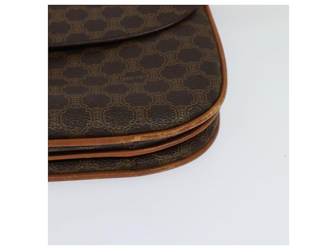 Céline Borsa a spalla in tela Macadam CELINE in pelle PVC marrone oro Auth 112874 D'oro - vista 14