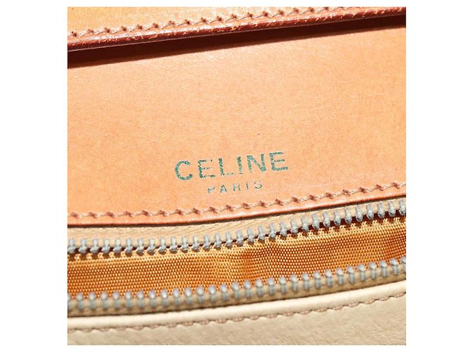 Céline Borsa a spalla in tela Macadam CELINE in pelle PVC marrone oro Auth 112874 D'oro - vista 18