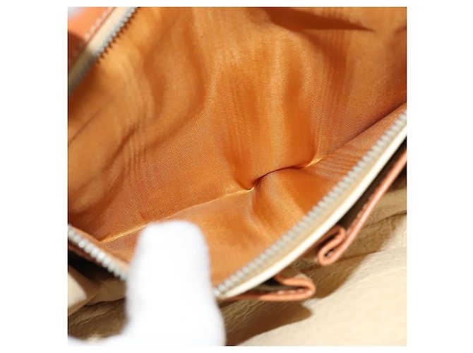 Céline Borsa a spalla in tela Macadam CELINE in pelle PVC marrone oro Auth 112874 D'oro - vista 22