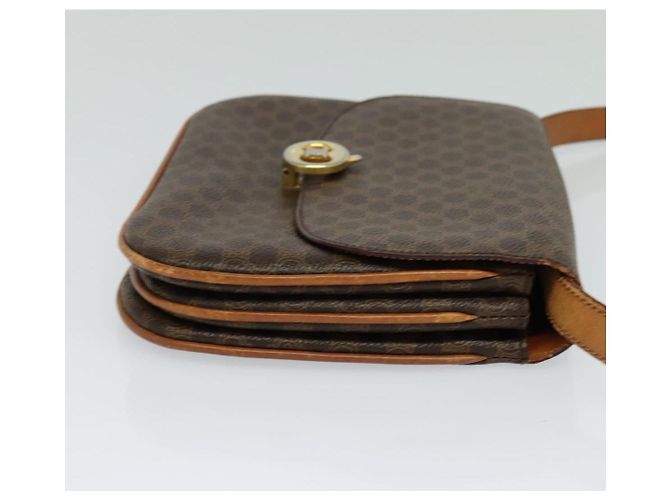 Céline Borsa a spalla in tela Macadam CELINE in pelle PVC marrone oro Auth 112874 D'oro - vista 4