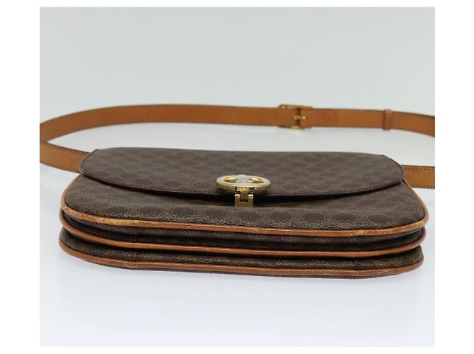 Céline Borsa a spalla in tela Macadam CELINE in pelle PVC marrone oro Auth 112874 D'oro - vista 5