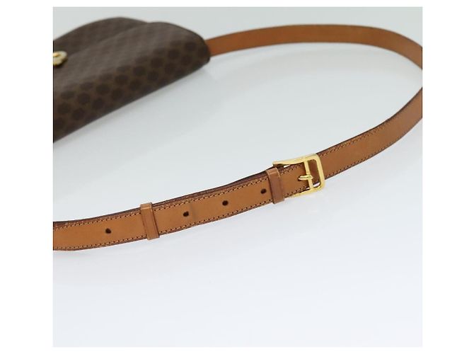 Céline Borsa a spalla in tela Macadam CELINE in pelle PVC marrone oro Auth 112874 D'oro - vista 7
