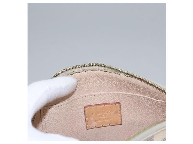 LOUIS VUITTON Pochette Cosmetica Damier Azur PM N60024 LV Auth EC298 - vista 10