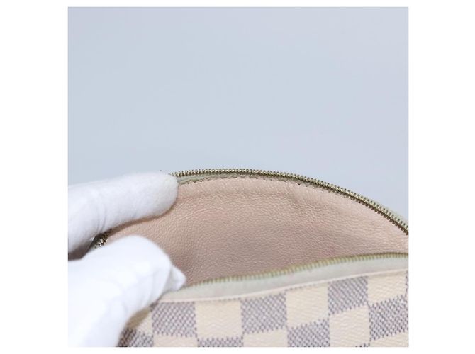 LOUIS VUITTON Pochette Cosmetica Damier Azur PM N60024 LV Auth EC298 - vista 19