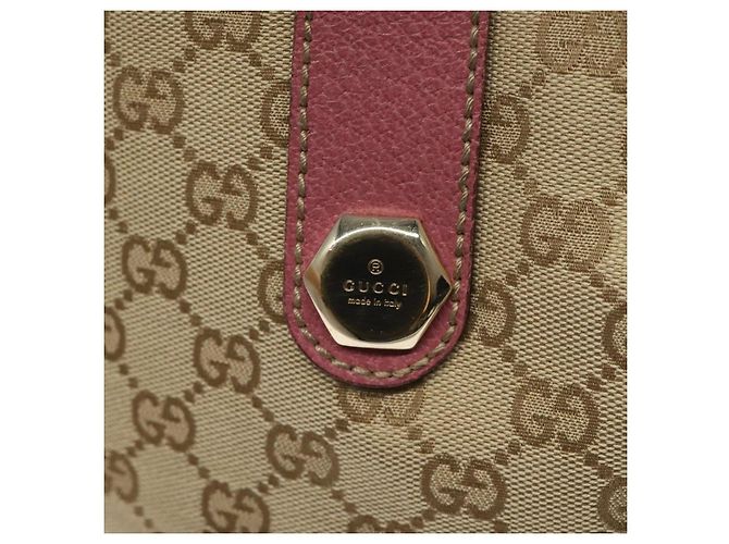 GUCCI GG Canvas Tote Bag Beige Pink Auth nb054 - Ansicht 14